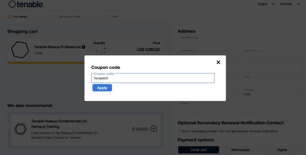 Tenable working code